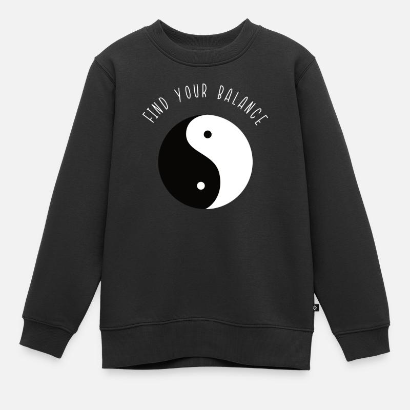 Find your balance - Kids Premium Organic Sweatshirt - black