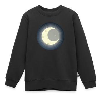 Mond und Sternschnuppe - Kinder Premium Organic Sweatshirt - Schwarz - Vorne - AI Model Kid Female (0cm)