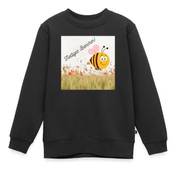 Fleißiges Bienchen - Kinder Premium Organic Sweatshirt - Schwarz - Vorne - AI Model Kid Female (0cm)