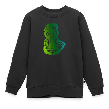Maori Tiki Koru Polynesian Tribal Tattoo Geschenk - Kinder Premium Organic Sweatshirt - Schwarz - Vorne - AI Model Kid Female (0cm)