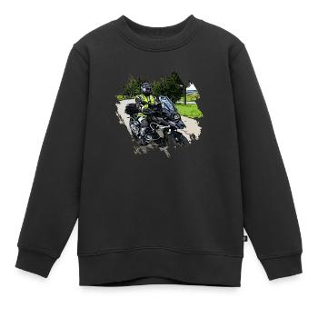 Motorradfahrer - Kinder Premium Organic Sweatshirt - Schwarz - Vorne - AI Model Kid Female (0cm)