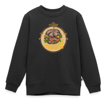 Vintage Retro Best Burger Medaille - Kinder Premium Organic Sweatshirt - Schwarz - Vorne - AI Model Kid Female (0cm)