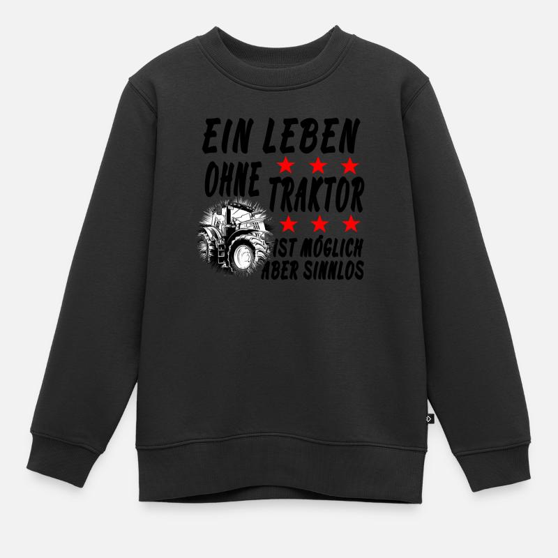 Traktor - Kinder Premium Organic Sweatshirt - Schwarz