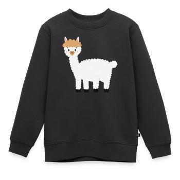 Lama - Kinder Premium Organic Sweatshirt - Schwarz - Vorne - AI Model Kid Female (0cm)