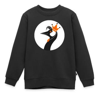 Grue - Sweat Premium enfant bio - noir - Devant - AI Model Kid Female (0cm)