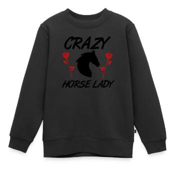 Cheval - Sweat Premium enfant bio - noir - Devant - AI Model Kid Female (0cm)