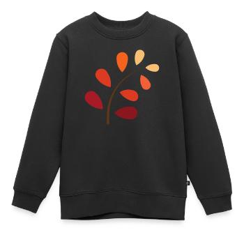 Herbstzweig mit Farbverlauf – Natürlich schön - Kinder Premium Organic Sweatshirt - Schwarz - Vorne - AI Model Kid Female (0cm)