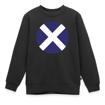 Scotland Flag Round Target - Kinder Premium Organic Sweatshirt - Schwarz - Vorne - AI Model Kid Female (0cm)