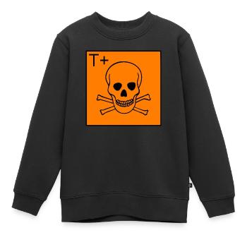 Avertissement hautement toxique. Avertissement très toxique - Sweat Premium enfant bio - noir - Devant - AI Model Kid Female (0cm)