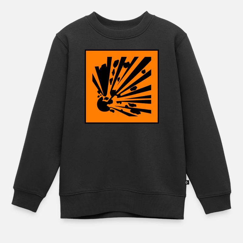 Explosief Waarschuwing, Explosive Warning - Kids Premium Organic Sweatshirt - black