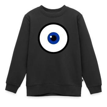 Blaues Auge Blaue Augen - Kinder Premium Organic Sweatshirt - Schwarz - Vorne - AI Model Kid Female (0cm)