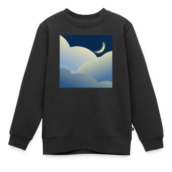 Ciel nocturne avec lune - Sweat Premium enfant bio - noir - Devant - AI Model Kid Female (0cm)
