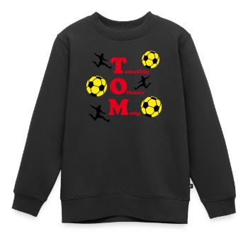 Tom - Kinder Premium Organic Sweatshirt - Schwarz - Vorne - AI Model Kid Female (0cm)