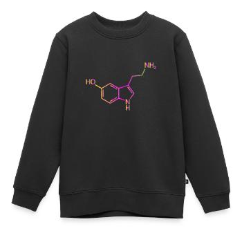 Serotonin Molekül Chemie Glück Geschenkidee - Kinder Premium Organic Sweatshirt - Schwarz - Vorne - AI Model Kid Female (0cm)
