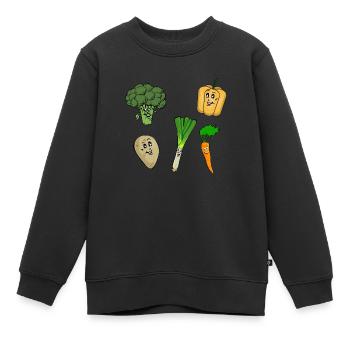 Légumes heureux - Sweat Premium enfant bio - noir - Devant - AI Model Kid Female (0cm)