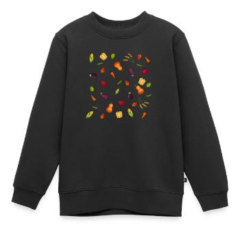 Légumes heureux - Sweat Premium enfant bio - noir - Devant - AI Model Kid Female (0cm)