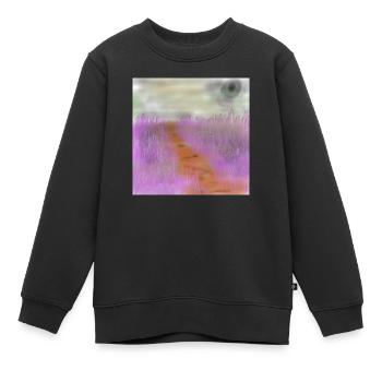 Prairie d’herbe - Sweat Premium enfant bio - noir - Devant - AI Model Kid Female (0cm)