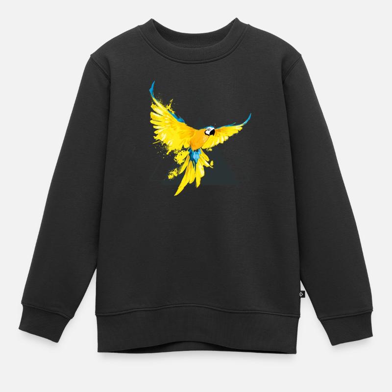 Perroquet jaune - Sweat Premium enfant bio - noir