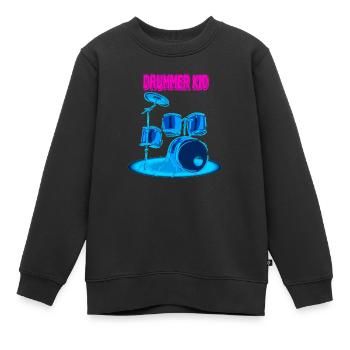 Drummer Kid Drum Set Young Musician - Kinder Premium Organic Sweatshirt - Schwarz - Vorne - AI Model Kid Female (0cm)