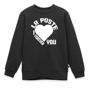 la poste je t'aime pour toujours - Sweat Premium enfant bio - noir - Devant - AI Model Kid Female (0cm)