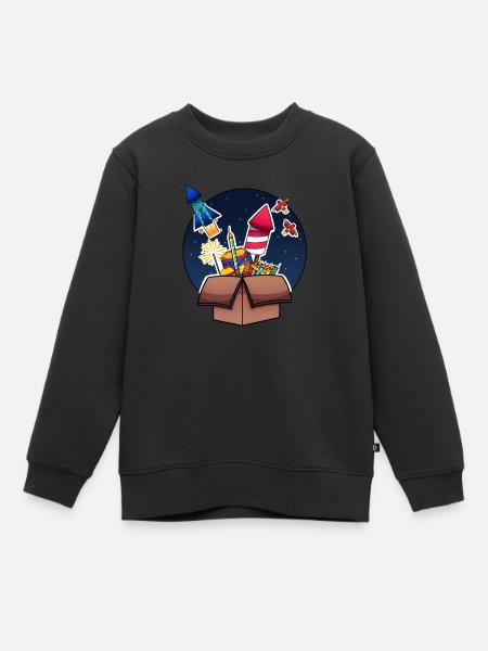 Buntes Feuerwerk in Box explodiert - Kinder Premium Organic Sweatshirt - Schwarz