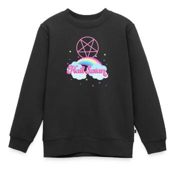 Hail Satan Regenbogen - Kinder Premium Organic Sweatshirt - Schwarz - Vorne - AI Model Kid Female (0cm)
