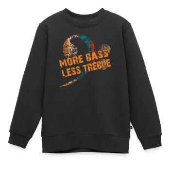 Plus de basses moins d’aigus. Clé basse vintage - Sweat Premium enfant bio - noir - Devant - AI Model Kid Female (0cm)