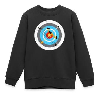 planche de tir à l’arc et arc Conception pour un fan de tir à l’arc - Sweat Premium enfant bio - noir - Devant - AI Model Kid Female (0cm)