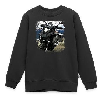 Affiche Moto GS - Sweat Premium enfant bio - noir - Devant - AI Model Kid Female (0cm)