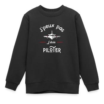 Ich kann nicht ich muss Pilot-Geschenkidee - Kinder Premium Organic Sweatshirt - Schwarz - Vorne - AI Model Kid Female (0cm)