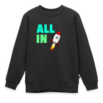All In To the Moon Stonks and Crypto Meme Shirt - Kids Premium Organic Sweatshirt - black - Front - AI Model Kid Female (0cm)
