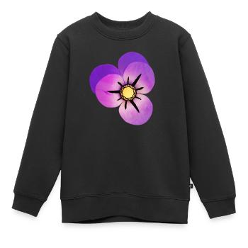 Magische violette Blütenblätter - Kinder Premium Organic Sweatshirt - Schwarz - Vorne - AI Model Kid Female (0cm)