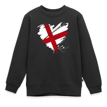 Cœur Angleterre Football Londres Royaume Monarchie - Sweat Premium enfant bio - noir - Devant - AI Model Kid Female (0cm)