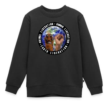 Animal-, Humain-, Terre Libération noir - Sweat Premium enfant bio - noir - Devant - AI Model Kid Female (0cm)
