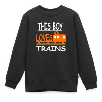 Chemin de fer - Sweat Premium enfant bio - noir - Devant - AI Model Kid Female (0cm)