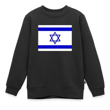 Israelische Flagge - Kinder Premium Organic Sweatshirt - Schwarz - Vorne - AI Model Kid Female (0cm)