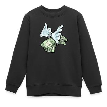 Beaucoup d’argent s’envole vers vous pour la richesse et la prospérité. - Sweat Premium enfant bio - noir - Devant - AI Model Kid Female (0cm)