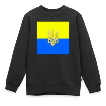 Ukraine - Sweat Premium enfant bio - noir - Devant - AI Model Kid Female (0cm)