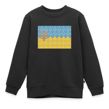 Ukraine - Sweat Premium enfant bio - noir - Devant - AI Model Kid Female (0cm)