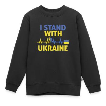 ich stehe mit ukraine glag - Kinder Premium Organic Sweatshirt - Schwarz - Vorne - AI Model Kid Female (0cm)