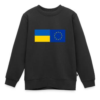 Ukraine - Sweat Premium enfant bio - noir - Devant - AI Model Kid Female (0cm)