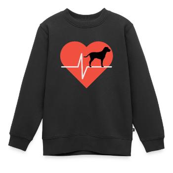 Amour de chien - Sweat Premium enfant bio - noir - Devant - AI Model Kid Female (0cm)