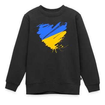 Ukraine Kiev Europe Cœur Paix Solidarité Crimée - Sweat Premium enfant bio - noir - Devant - AI Model Kid Female (0cm)