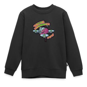 Équipe AMNESIA - Sweat Premium enfant bio - noir - Devant - AI Model Kid Female (0cm)