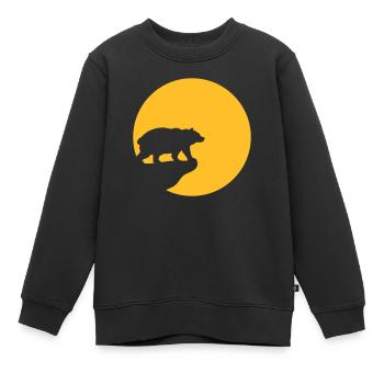 Falaise de la lune de l’ours - Sweat Premium enfant bio - noir - Devant - AI Model Kid Female (0cm)