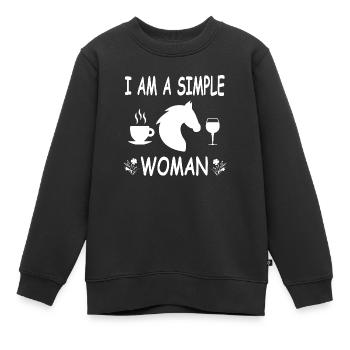 Cheval - Sweat Premium enfant bio - noir - Devant - AI Model Kid Female (0cm)