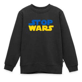 Star Stop Wars - Ich stehe an der Seite der Ukraine - Kinder Premium Organic Sweatshirt - Schwarz - Vorne - AI Model Kid Female (0cm)
