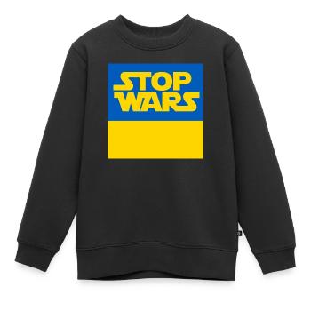 Ukraine - Sweat Premium enfant bio - noir - Devant - AI Model Kid Female (0cm)