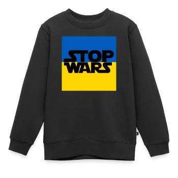Ukraine - Sweat Premium enfant bio - noir - Devant - AI Model Kid Female (0cm)