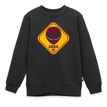 AREA 51, cool T-Shirt, Alien Design, brandneu, NEW - Kinder Premium Organic Sweatshirt - Schwarz - Vorne - AI Model Kid Female (0cm)